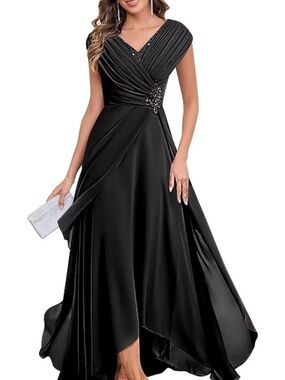 Elegant Black High Low Formal Dress Size 14 NWT